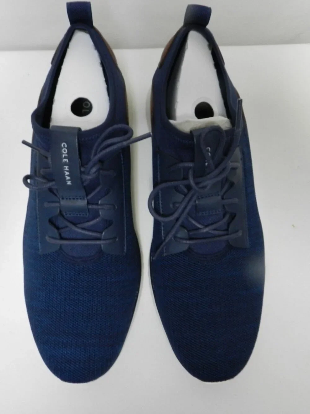 Cole Haan Grand Sport Sneakers Knit w/ Leather blue brown Men NIB NEW Size Sz 10 - Picture 6 of 16